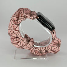 Load image into Gallery viewer, Scrunchie Watch Band | Anime KNY | Pink & Brown Geometric