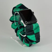 Load image into Gallery viewer, Scrunchie Watch Band | Anime KNY | Green and Black Checker