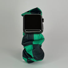 Load image into Gallery viewer, Scrunchie Watch Band | Anime KNY | Green and Black Checker