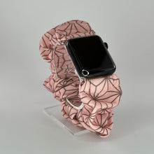 Load image into Gallery viewer, Scrunchie Watch Band | Anime KNY | Pink & Brown Geometric