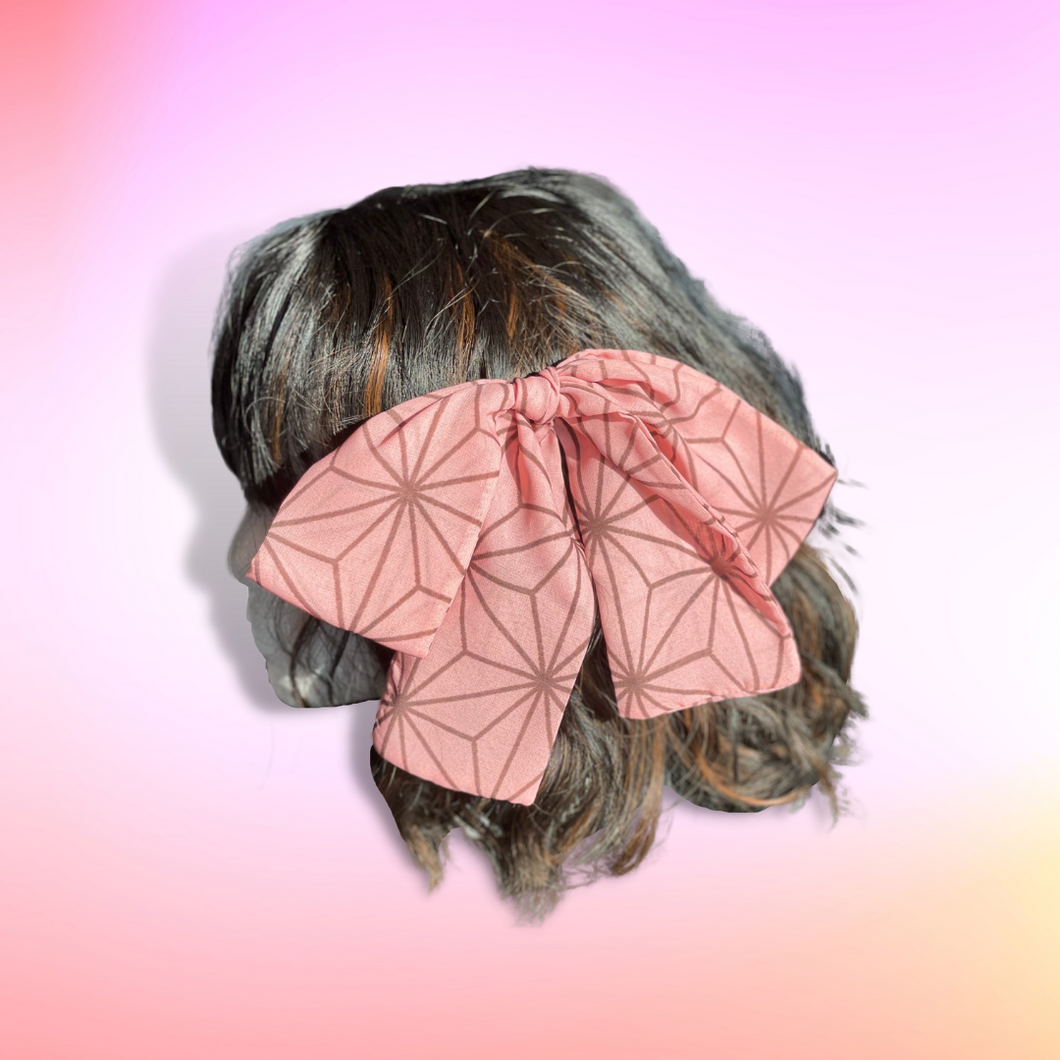 Japanese Over-sized Hair Bow | Anime KNY | Pink and Brown
