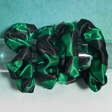 Load image into Gallery viewer, Satin Hair Scrunchie | Anime KNY | Black and Green Checker