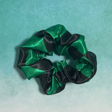 Load image into Gallery viewer, Satin Hair Scrunchie | Anime KNY | Black and Green Checker