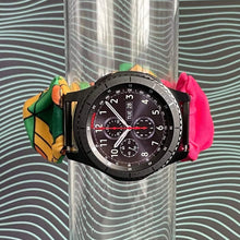 Load image into Gallery viewer, Galaxy Watch Band | Anime KNY Water Hashira | Red &amp; Green, Orange, Yellow Squares
