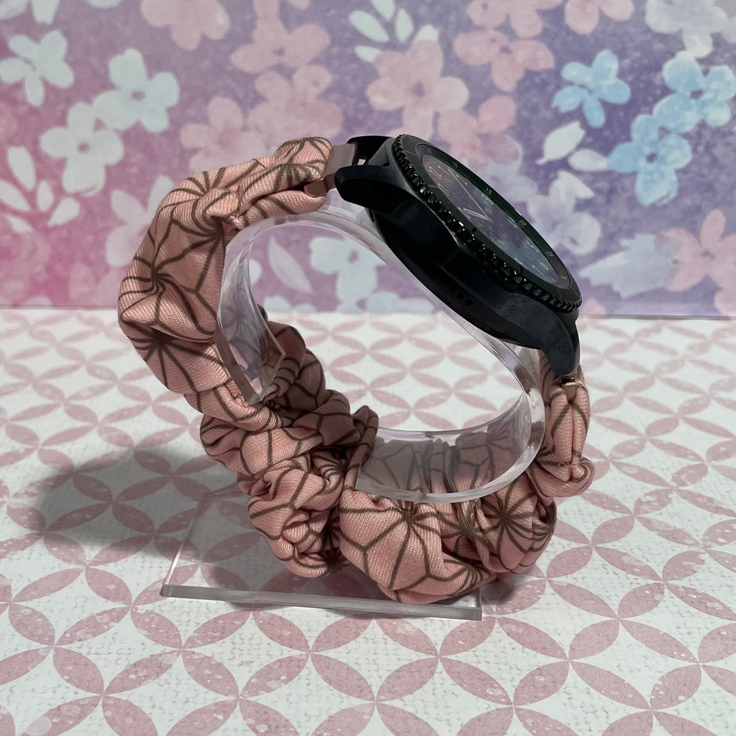 Galaxy Watch Band | Anime KNY | Geometric Flower Pink & Brown