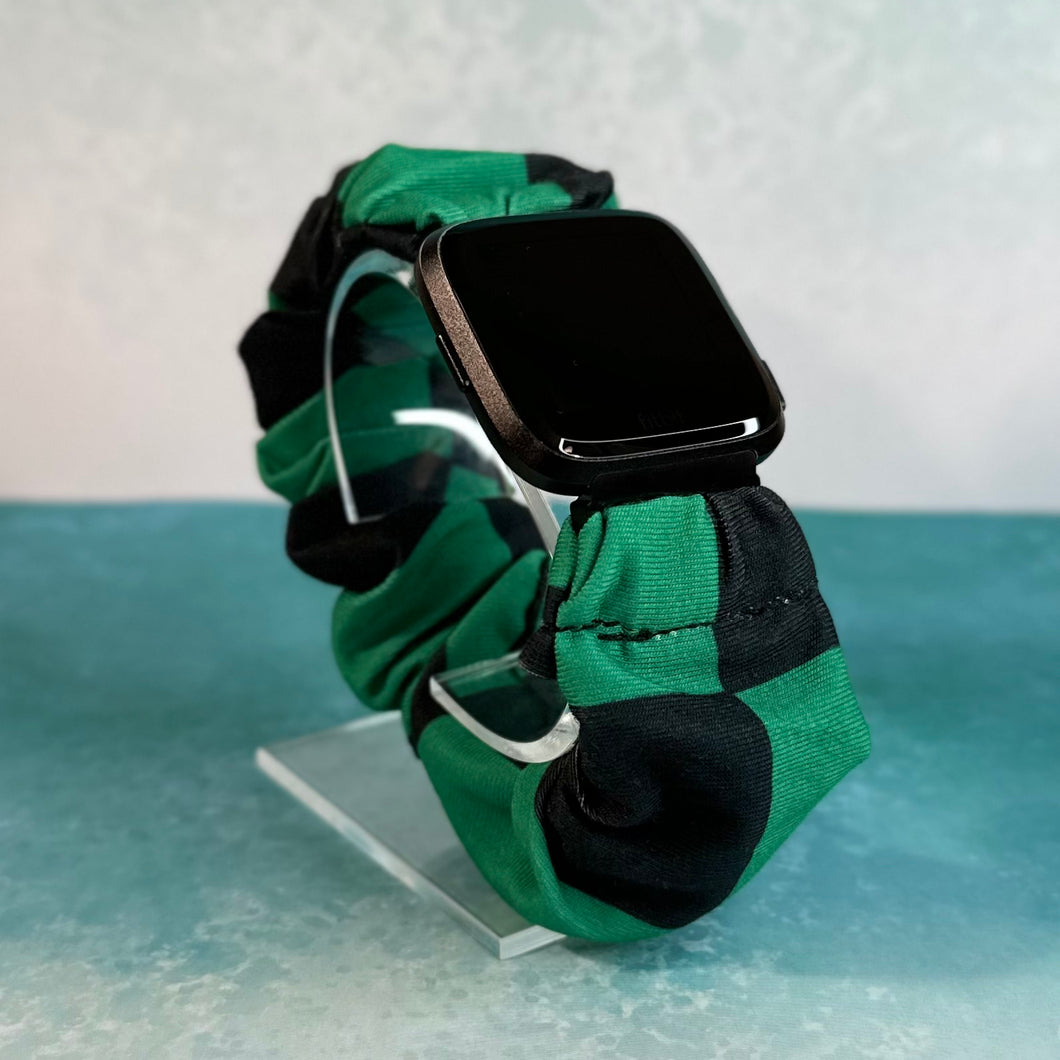 Fitbit Versa Watch Band | KNY | Green and Black Squares